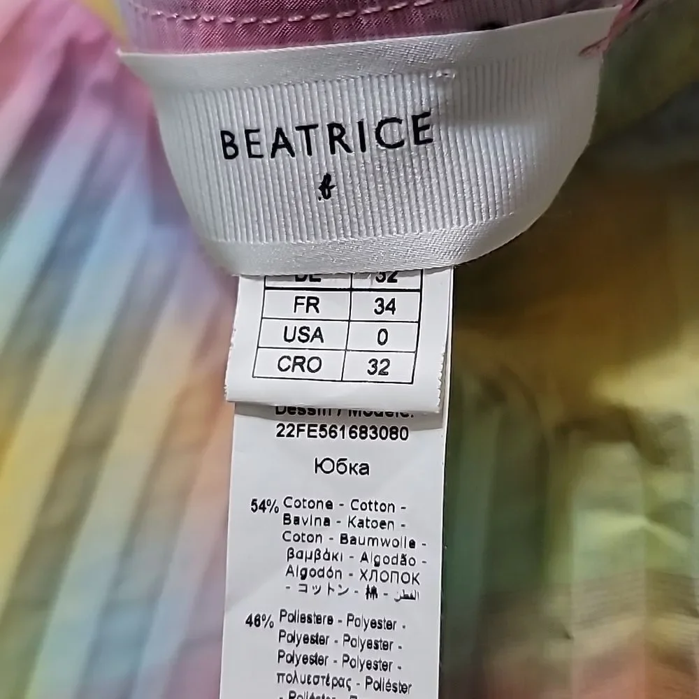 Beatrice B Pleated Plaid Printed Midi Skirt Size 0